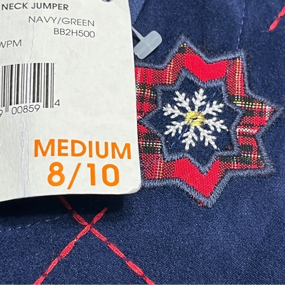 NWT Vintage Y2K Long Christmas Embroidered Jumper Dress Size Medium 8/10 - Picture 11 of 13